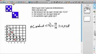 Kansrekening Gooien met 2 dobbelstenen [upl. by Gough]