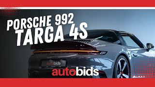 Porsche 992 Targa 4S  PTS Grigio Telesto  het Belgisch online autoveiling platform  autobids [upl. by Assillem]