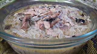 TIPID RECIPE GINISANG CANNED MACKEREL WITH SOTANGHON [upl. by Ethelda]