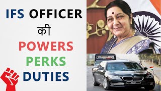 IFS Officer  Indian Foreign Service  Powers Duties Salary  Hindi [upl. by Aihsenak]