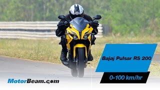 Bajaj Pulsar RS 200  0100 kmhr amp Top Speed  MotorBeam [upl. by Mohr103]