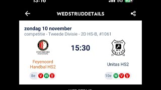 Feyenoord handbal HS2  unita HS2 [upl. by Yremrej]