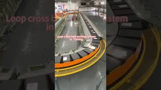 Loop cross belt sorting system in testing [upl. by Lanti13]