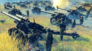 100 German Artillery Pieces HALT Infantry  Call to Arms GoH Battle Simulator [upl. by Odnuges]