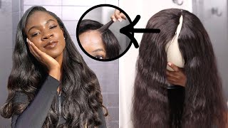 How To Very Minimal Leave Out V Part Wig Most Natural How to Blend amp Use Less Leave Out [upl. by Clapp]