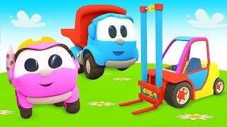 Car stories for kids amp animation for kids Leo the truck cartoons for kids Full episodes cartoon [upl. by Dnanidref]