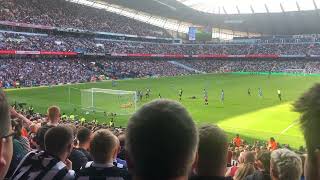 Man City v newcastle United Aymeric Laporte goal View from the away end Etihad 8522 [upl. by Allenrac]