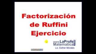 Factorizacion de ruffini ejercicio [upl. by Ym988]