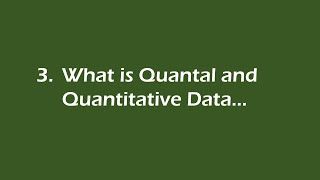 What is Quantal and Quantitative Data [upl. by Naeloj]