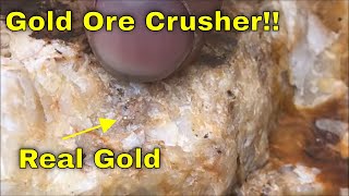 MBMMLLCcom Crushing Gold Bearing Quartz Ore in a Mobile Jaw Crusher [upl. by Kcirreg]