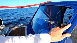 We fix our polycarbonate sprayhood windows at sea [upl. by Hallam851]