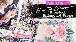 How To Choose Background Papers  SCRAPBOOK PROCESS  IDEAS  quotThankfulquot [upl. by Ahsasal]