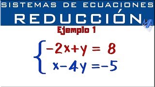 Sistemas de ecuaciones 2x2  Método de Reducción  Eliminación  Ejemplo 1 [upl. by Jurdi705]