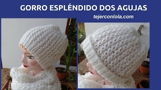 GORRO ESPLÉNDIDO  DOS AGUJAS🥢 [upl. by Nalyt]