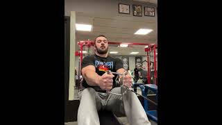 Seated row 255lbs116kg strength back armwrestling [upl. by Nolra]