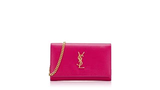 Saint Laurent Grain De Poudre Kate Monogram Chain Wallet Bubblegum [upl. by Stambaugh544]