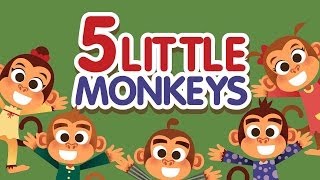 Five Little Monkeys Jumping on the Bed • Nursery Rhymes Song with Lyrics • Cartoon Kids Songs [upl. by Imij962]