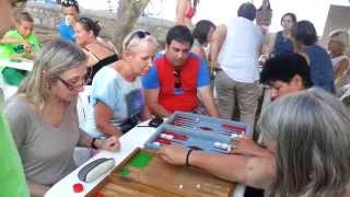 Playing TAVLI  backgammon  with OMILO [upl. by Aitnahc971]