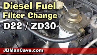 How To Change a D22 Frontier Fuel Filter on ZD30 Engine DIY by JBordecom [upl. by Eignav]