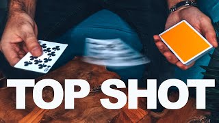 VISUALLY Shoot Cards From The Deck  TOP SHOT CARD TRICK TUTORIAL [upl. by Shanna]