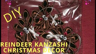 Christmas tree ornaments kanzashi reindeer [upl. by Noswad]