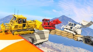 IMPOSSIBLE BULLDOZER PARKOUR  GTA 5 Funny Moments 747 [upl. by Iduj]