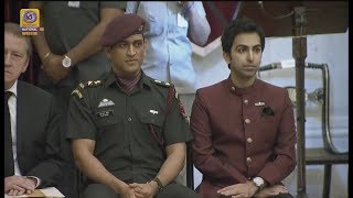 Padma Awards 2018 Ceremony MS Dhoni Pankaj Advani amp other Unsung Heroes [upl. by Anayek]