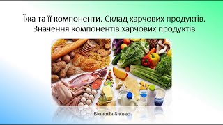 Біологія людини Їжа та її компоненти Склад харчових продуктів [upl. by Berkley]