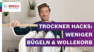 Weniger Bügeln amp perfekt trockene Turnschuhe Trockner Hacks amp genialer Wollekorb  Bosch Trocknen [upl. by Haughay]