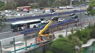 Warringah Freeway Upgrade time lapse  Monday 11 November 2024 [upl. by Mandler]