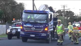 Raised Hiab pulls down powerlines [upl. by Jenesia770]