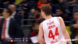 Nikola Topic 4 points4 assists Fenerbahce Beko IstanbulCrvena Zvezda Meridianbet Belgrade 7685 [upl. by Gaston]