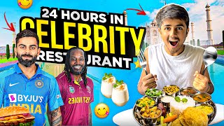 Eating At Celebrity Restaurants 👩‍🍳 For 24 Hours⏰ Challenge  Mann Vlogs [upl. by Lenz]