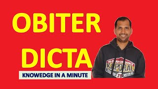 OBITER DICTA OBITER DICTUM  Knowledge in a Minute  One Minute Video to Know a Concept [upl. by Nottap61]