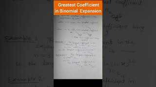 Greatest Coefficient in Binomial Expansion shorts binomialtrick [upl. by Nirej]