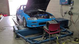 Non vtec turbo b18 dyno 22psi 386hp [upl. by Arlie]