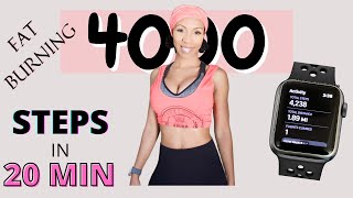 4000 STEPS IN 20 MIN  SUPER FUN FAT BURNING WALKING WORKOUT AT HOME [upl. by Sonstrom]