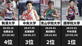 大学駅伝 10000m上位10人平均タイム上位25校 箱根駅伝 [upl. by Aym116]