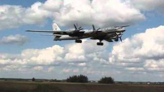 Russian Tupolev Tu95 Bear Landing Up Close [upl. by Athalee]