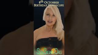 8th October Birthday Horoscope ♎️ Born On October 8  Happy Birthday  SunSignsOrg  shorts [upl. by Llenart]