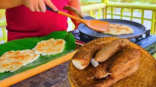 Cooking Tinipis The traditional tapioca pancake [upl. by Salomon]