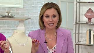 Diamonique x Erin Moseley Adjustable Trio Stone Necklace SS on QVC [upl. by Finstad]