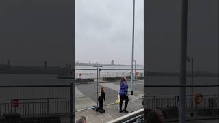 A Mersey Ferry passing by Royal Albert Dock Liverpool comicconliverpool ferry [upl. by Imer]