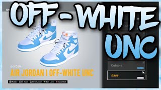 HOW TO MAKE OffWhite Air Jordan 1 quotUNCquot IN NBA 2K21 NBA 2K21 Shoe Creator [upl. by Ayalahs]