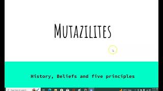 Mutazilites Beliefs and five principles PMS Muslim Philosophy [upl. by Kathi]