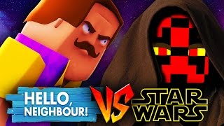 STAR WARS VS HELLO NEIGHBOUR  SECRET JEDI Minecraft Challenge [upl. by Piegari]