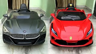 RC Ferrari Car Vs RC Bmw Car Unboxing amp Testing  Remote Control Ride on Car  Shamshad Maker 🔥🔥 [upl. by Erlin]