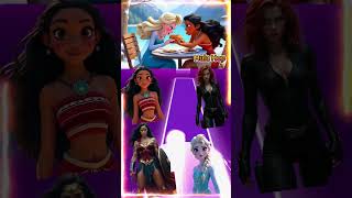 Moana🆚Frozen Elsa 🆚Black Widow🆚Wonderwoman  coffindance tileshop [upl. by Clair71]