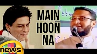 Assaduddin Owaisi Says SRKs MAIN HOON NA Dialogue At A Public Meeting  Mango News [upl. by Nnaylloh]