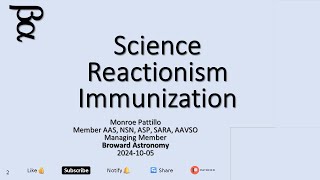 2024 10 05 Science Reactionism Immunization [upl. by Acinoda446]